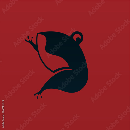 Abstract frog logo design template