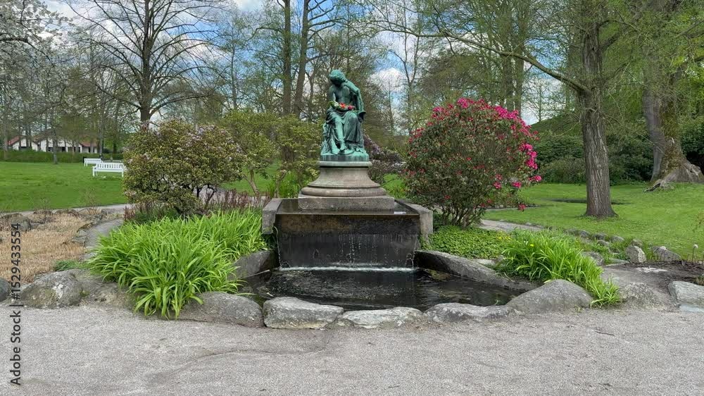The Forest Park, Hiking in Borgvold Park in Viborg with rhododendrons. Borgvold is in the middle, Viborg, Denmark, The Forest Park, Hiking in Borgvold Park in Viborg with rhododendrons. Borgvold is in the middle, Viborg, Denmark,