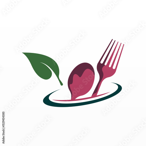 Natural healthy food logo design concept