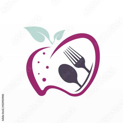 Natural healthy food logo design concept