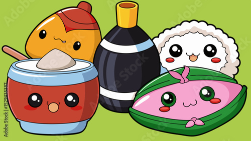 Kawaii Food Vector Set
