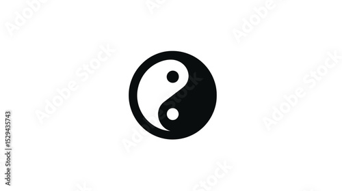 Vector silhouette Yin Yang Symbol: Perfect Balance, Harmony, and Duality - High-Resolution Vector Graphic