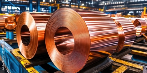 World prices for copper sheet production and market trends in the metallurgical industry. Copper sheet production concept