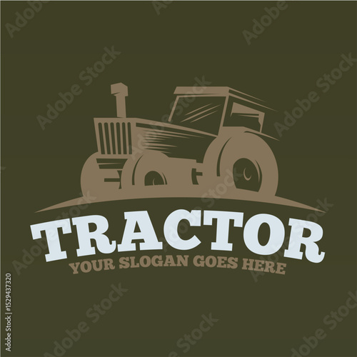 Farm tractor logo design template