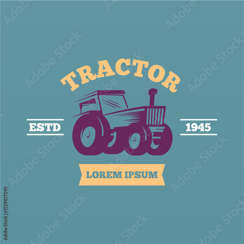 Farm tractor logo design template