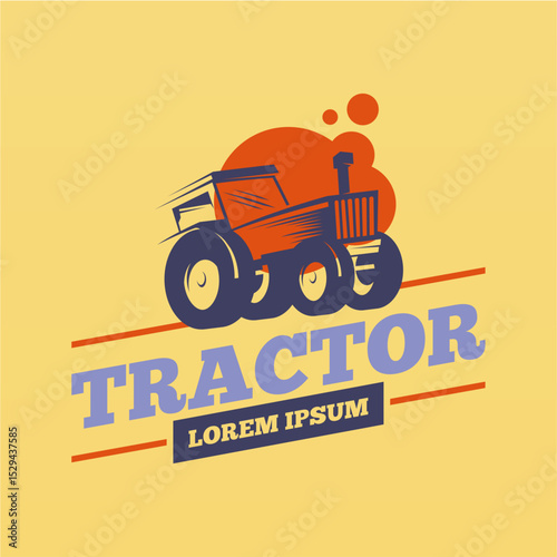 Farm tractor logo design template