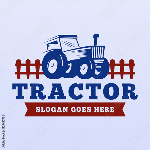 Farm tractor logo design template