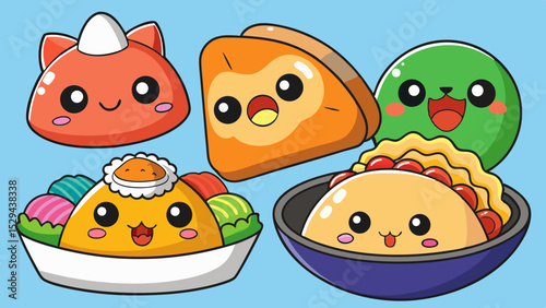 Kawaii Food Vector Set