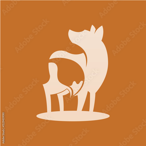 Wild fox logo design concept vector