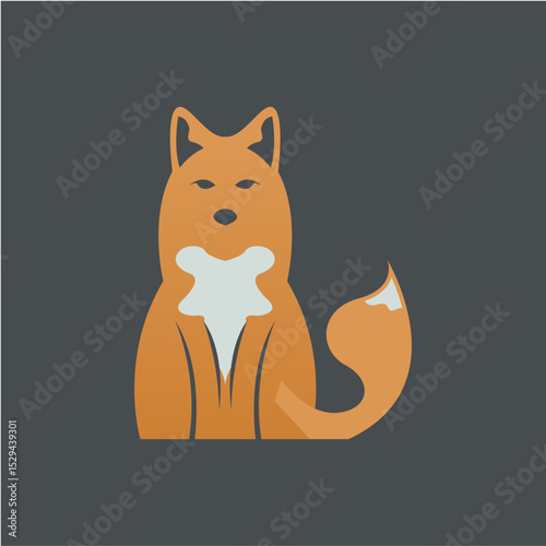 Wild fox logo design concept vector