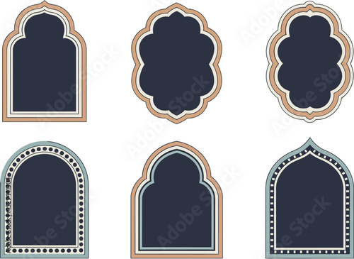 Elegant boutique label frames. Soft rounded shapes and arch-based outlines perfect for luxury packaging or branding  