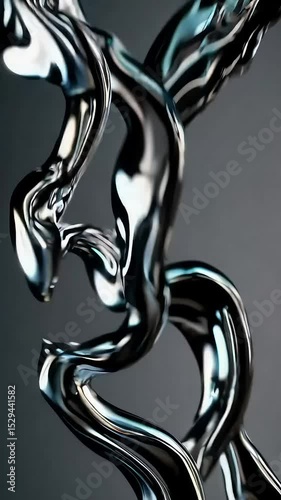 Abstract liquid metal flowing in seamless transformation loop