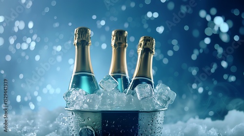 champagne bottle and glass