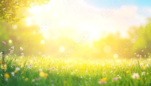 Sunny Spring Meadow Flowers.