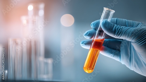 scientist hand with test tube scientific test