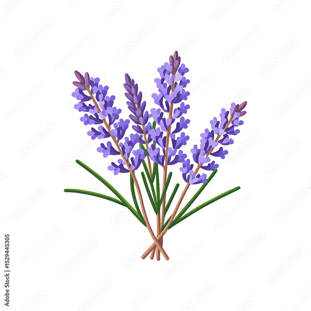 Obraz premium lavender-flowers-isolated-image-purple-plant-illustration