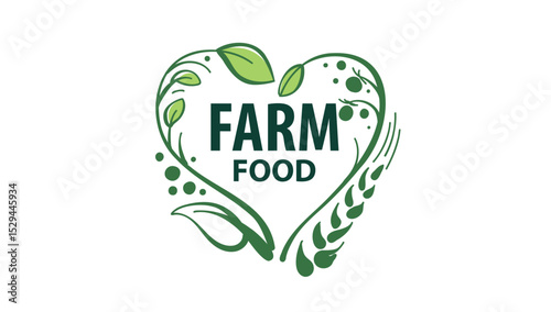 Vector logo of farm products, hand-drawn