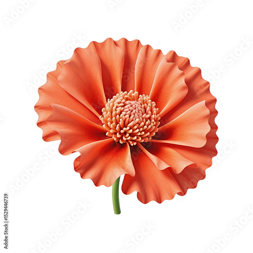 Orange-flower-isolated-closeup-floral-design-element-stock-image