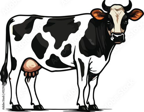 australian cow on a white background