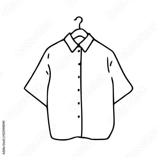 hanging shirt on hanger line art