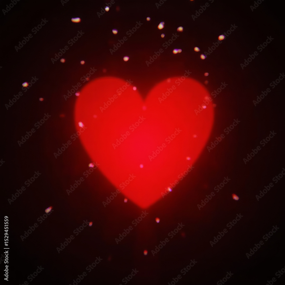 Red Heart Emitting Soft Warm Light Like a Lantern Glowing from Within Red Heart Emitting Soft Warm Light Like a Lantern Glowing from Within