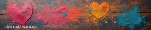 Etched markings, layers of paint, weathered desk top, detail, weathered wood
