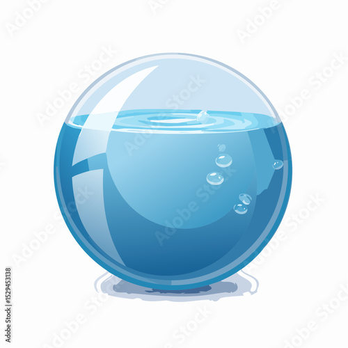 Sphere of Water A Transparent Glass Ball Filled with Aqua