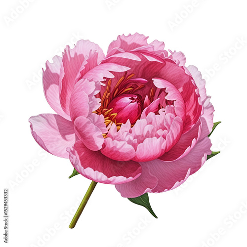 Pink-peony-flower-isolated-closeup-floral-beauty-spring-bloom