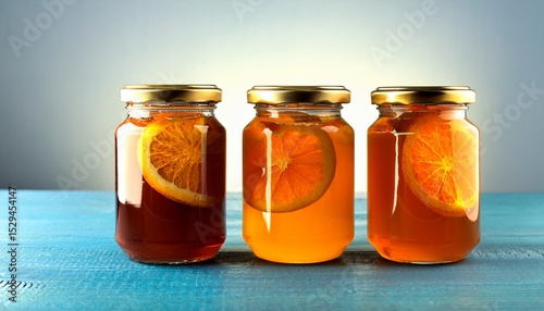 summer infused honey jars with citrus peel