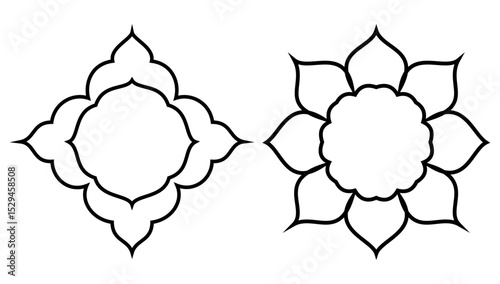 Floral Vector Frame Design Outline for Decorative Use