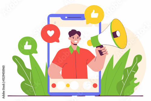 vector illustration of a set of people icons media social Gadget marketing business