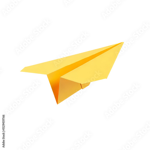 Wallpaper Mural Yellow paper airplane on a transparent background for school concept   Torontodigital.ca