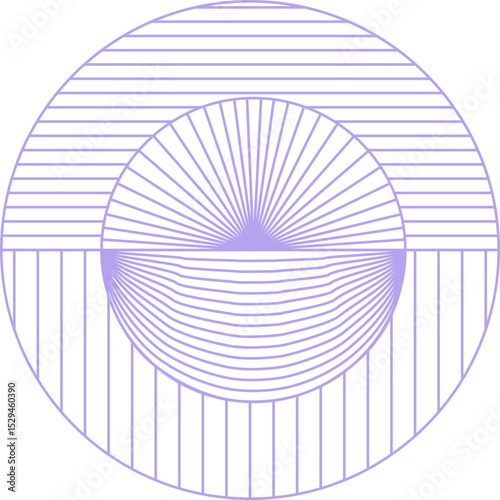 Mid century spiral design radial design element