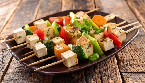 delicious and healthy tofu and vegetable skewers