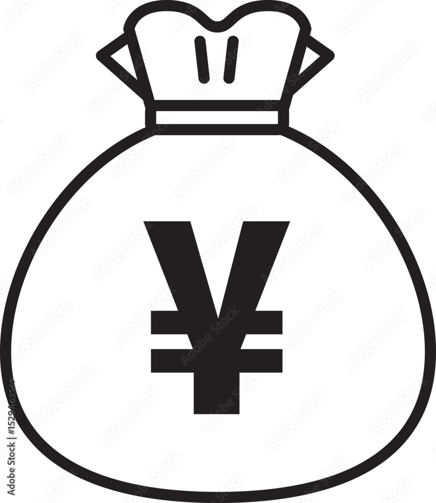 Obraz premium シンプルなドル袋のアイコン