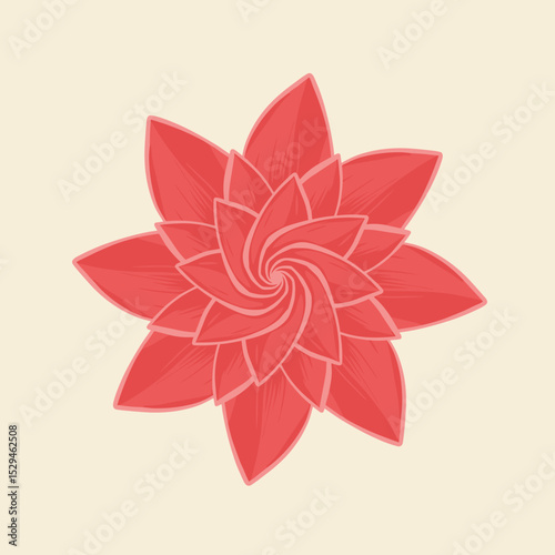 Spiral flower with pink and yellow petals