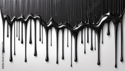 realistic black paint drips isolated on a white background the flowing black liquid dripping paint illustration