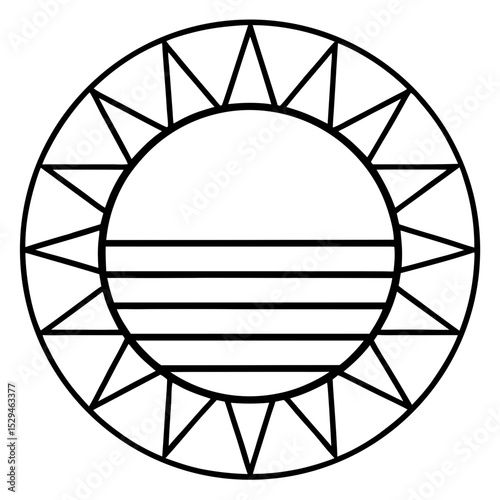 Solar Glow Outline Vector