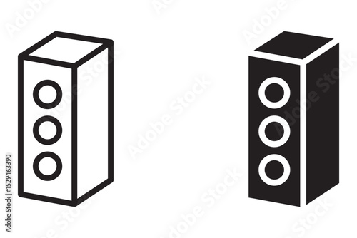 Traffic control light icon set. Illustration of a traffic light. Road Traffic Light. 