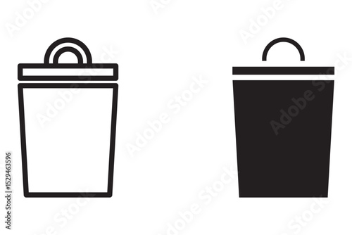 vector trash can icon set. vector trash can symbol. trash tank. trash basket. delete.