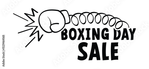 Boxing day sale. Boxing Day. Day after Christmas Day. December 26th, when gifts are given. Box gloves. Boxing gloves icon. Cartoon line hands. A pair of boxing gloves. Surprise idea.