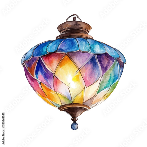 Ceiling Light, watercolor painting vector, high quality, isolated on a white background.