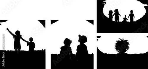 Sunset and children

