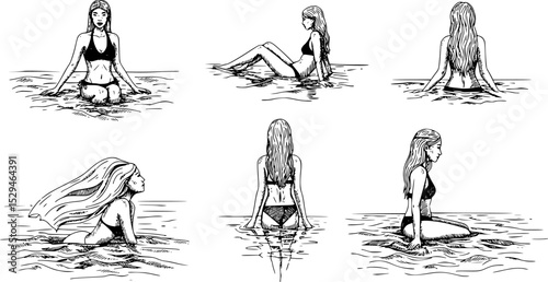Woman Silhouette sea
