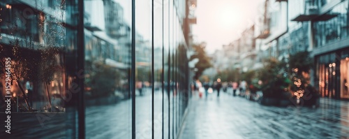 Blurry city street scene