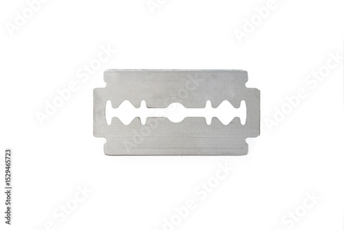 A razor blade isolated on a white background with copy space