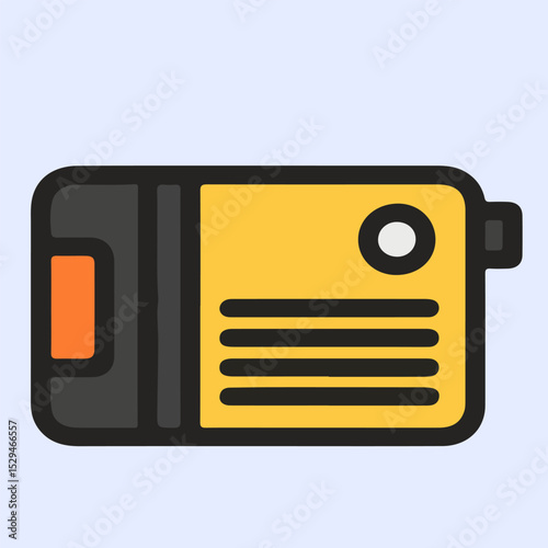 Video camera vector with classic black gold style, suitable for retro-themed digital artworks.