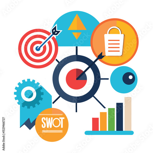SWOT Analysis Infographic Vector Template – Strengths, Weaknesses, Opportunities, Threats Diagram for Business Strategy