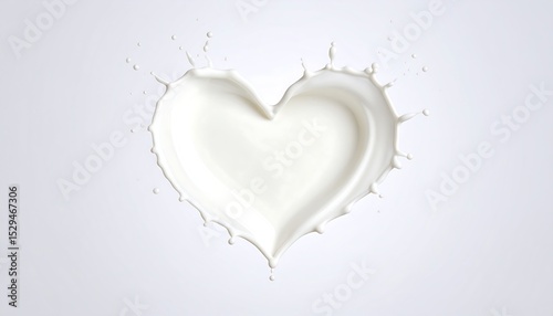 Milk Splash Heart Shape.