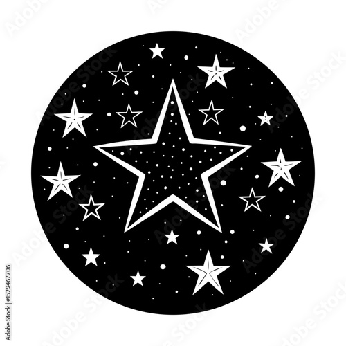 Celestial stars vector graphic illustration silhouette